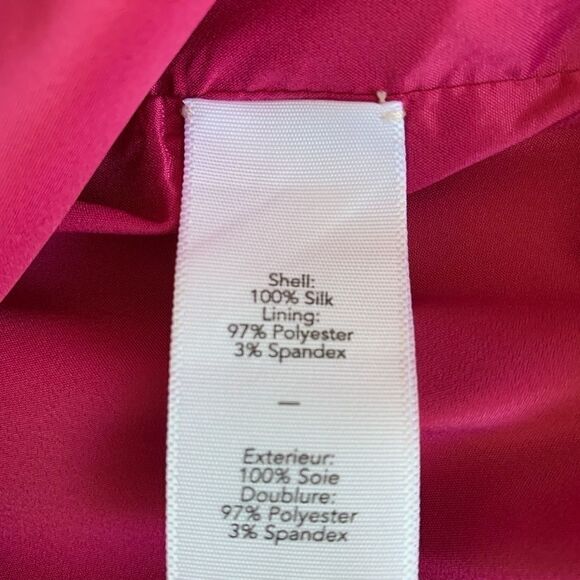 ELIZABETH AND JAMES FUSCHIA SILK FLOWY SHORT DRESS - Picture 11 of 12